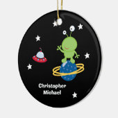 Gepersonaliseerde buitenruimte buitenaards versier keramisch ornament (Links)