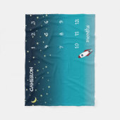 Gepersonaliseerde Buitenruimte ombre blauw Milesto Fleece Deken (Voorkant)