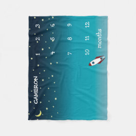 Gepersonaliseerde Buitenruimte ombre blauw Milesto Fleece Deken