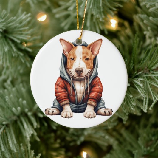 Gepersonaliseerde Bull Terrier Hond Keramisch Ornament (Boom)