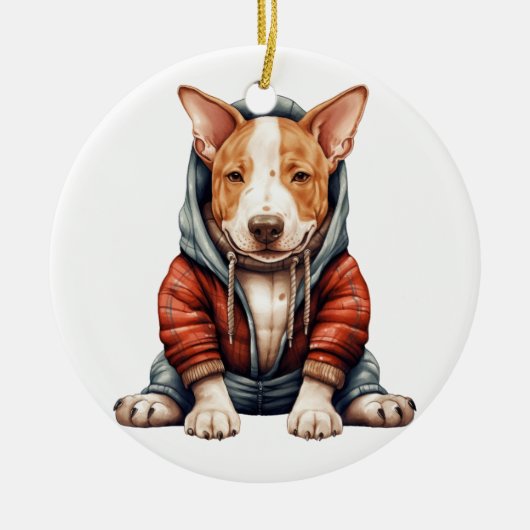 Gepersonaliseerde Bull Terrier Hond Keramisch Ornament (Voorkant)
