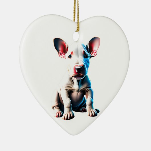 Gepersonaliseerde Bull Terrier Puppy Keramisch Ornament (Rechts)