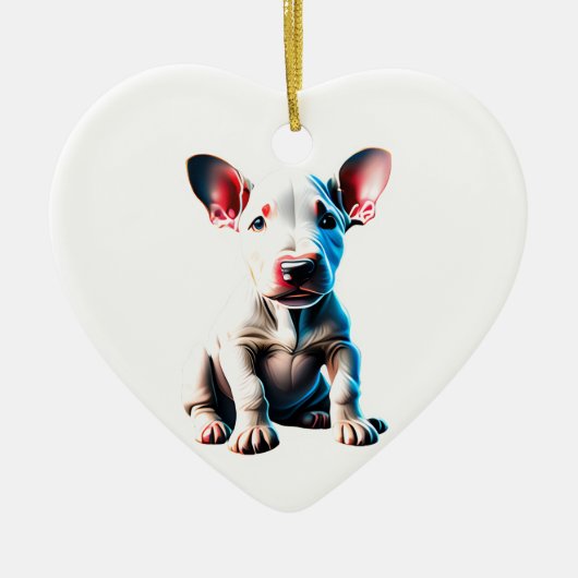 Gepersonaliseerde Bull Terrier Puppy Keramisch Ornament (Voorkant)
