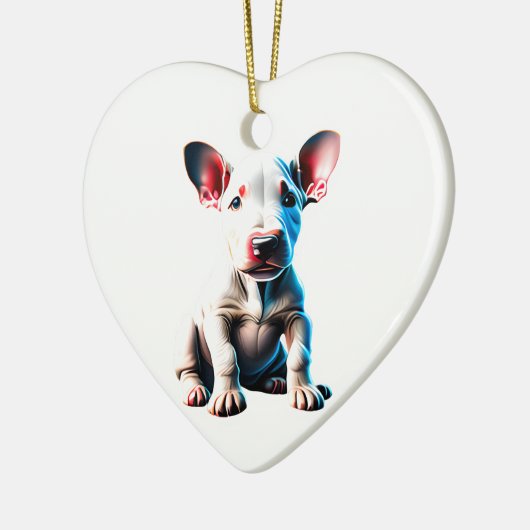 Gepersonaliseerde Bull Terrier Puppy Keramisch Ornament (Links)
