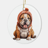 Gepersonaliseerde Bulldog hondenkunst Keramisch Ornament (Links)