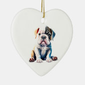 Gepersonaliseerde Bulldog Puppy Keramisch Ornament (Rechts)