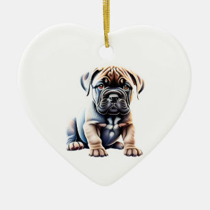 Gepersonaliseerde Bullmastiff Puppy Keramisch Ornament
