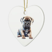 Gepersonaliseerde Bullmastiff Puppy Keramisch Ornament (Links)