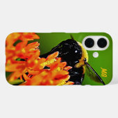Gepersonaliseerde Bumble Bee op Flower iPhone Case (Achterkant (horizontaal))