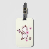 Gepersonaliseerde Bunny Butterfly Cherry Blossom Bagagelabel (Voorkant (verticaal))