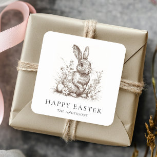 Gepersonaliseerde Bunny Easter Vierkante Sticker