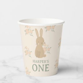 Gepersonaliseerde Bunny Girl's 1e verjaardagsfeest Papieren Bekers
