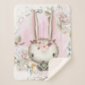 Gepersonaliseerde Bunny Konijn Baby Meisje Sherpa  Sherpa Deken (Voorkant)