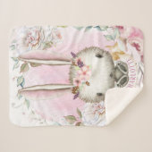 Gepersonaliseerde Bunny Konijn Baby Meisje Sherpa Sherpa Deken (Voorkant (horizontaal))