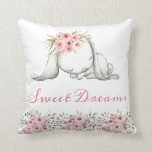 Gepersonaliseerde Bunny Nursery Room Sweet Dreams Kussen