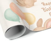 Gepersonaliseerde Bunny & Pastelballonnen - Schatt Cadeaupapier (Rol Hoek)