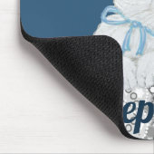 Gepersonaliseerde Bunny Rabbit Blue en White Lace Muismat (Hoek)