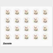 Gepersonaliseerde Bunny ronde Stickers (Vel)