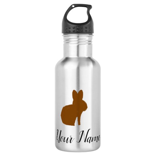 Gepersonaliseerde Bunny Water Bottle Waterfles (Voorkant)