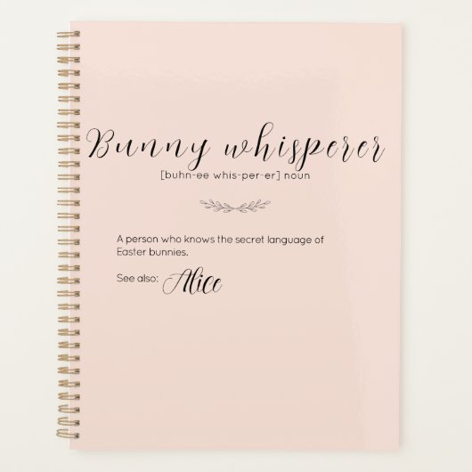 Gepersonaliseerde Bunny Whisperer Planner in Blush (Voorkant)
