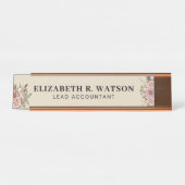 Gepersonaliseerde bureaunaam Bord Custom Bloemen t Bureau Naambordje (Voorkant)