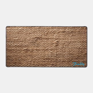Gepersonaliseerde Burlap Hoesje Afbeelding Desk Ma Bureaumat