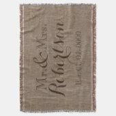 Gepersonaliseerde  Burlap-look Rustic/Wedding Deken (Voorkant Verticaal)