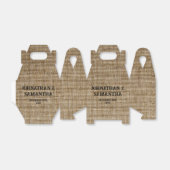 Gepersonaliseerde Burlap Natuur Favoriete Boxen –  Bedankdoosjes (Uitgevouwen)