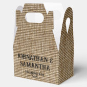 Gepersonaliseerde Burlap Natuur Favoriete Boxen –  Bedankdoosjes (Geopend)