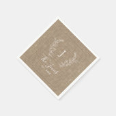 Gepersonaliseerde burlap rustic, gepersonaliseerde servet (Hoek)