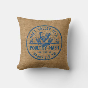 Gepersonaliseerde Burlap Styled Grain Sack Kussen