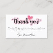 Gepersonaliseerde Business Dank Kaart voor uw best Visitekaartje (Voorkant)