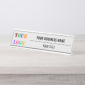Gepersonaliseerde Business Desk Naam Bord Sjabloon Bureau Naambordje (Voorkant)