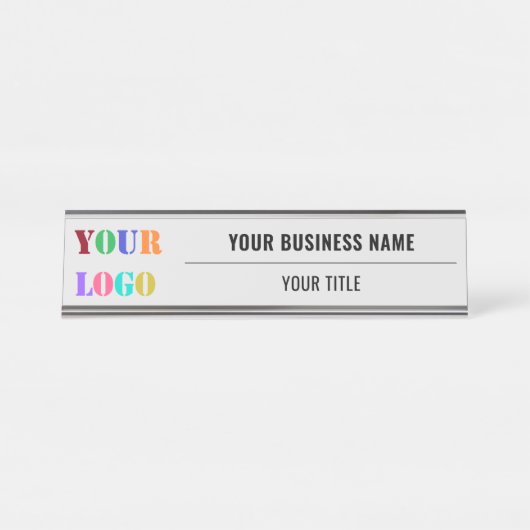 Gepersonaliseerde Business Desk Naam Bord Sjabloon Bureau Naambordje (Voorkant)