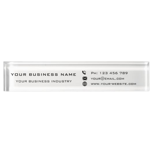 Gepersonaliseerde Business Desk Naam Bord Sjabloon Naambordje (Voorkant)