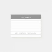 Gepersonaliseerde business lines Grey Stripe Teach Post-it® Notes (Voorkant)