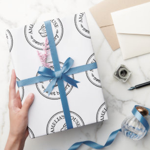 Gepersonaliseerde Business Logo Bakkerij Zwart Wit Cadeaupapier