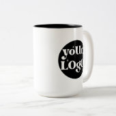 Gepersonaliseerde Business Logo Branded Tweekleurige Koffiemok (Voorkant rechts)