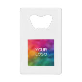 Gepersonaliseerde Business Logo Code URL Sjabloon Creditkaart Flessenopener (Voorkant)