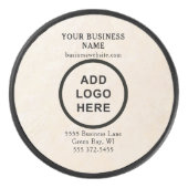 Gepersonaliseerde Business Logo Cream Branded Hockey Puck (Voorkant)