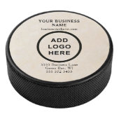 Gepersonaliseerde Business Logo Cream Branded Hockey Puck (3/4)
