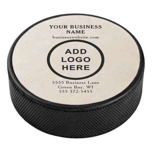 Gepersonaliseerde Business Logo Cream Branded Hockey Puck (3/4)