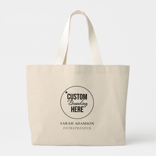 Gepersonaliseerde Business Logo Grote Canvas Canva Grote Tote Bag (Achterkant)