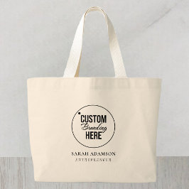 Gepersonaliseerde Business Logo Grote Canvas Canva Tote Bag