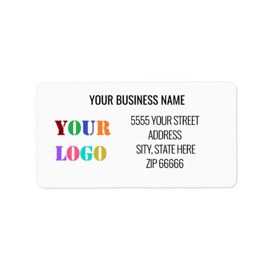 Gepersonaliseerde Business Logo Name Adresetikette Etiket (Voorkant)