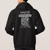 Gepersonaliseerde Business Logo QR code Work Outfi Hoodie (Achterkant)
