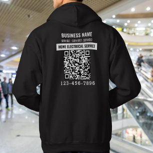 Gepersonaliseerde Business Logo QR code Work Outfi Hoodie
