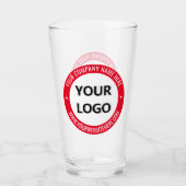 Gepersonaliseerde Business Logo Text Glass Uw kleu Glas (Voorkant)