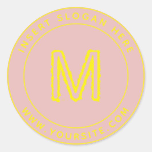 Gepersonaliseerde Business Monogram Round Ronde Sticker (Voorkant)