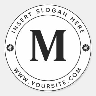 Gepersonaliseerde Business Monogram Round Ronde Sticker